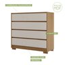 Cômoda com 4 Gavetas 100% Mdf Camarú com Pérola Miray - Robel Móveis - 2