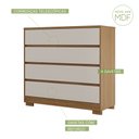 Ver imagem 2 de Cômoda com 4 Gavetas 100% Mdf Camarú com Pérola Miray - Robel Móveis