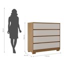 Ver imagem 4 de Cômoda com 4 Gavetas 100% Mdf Camarú com Pérola Miray - Robel Móveis