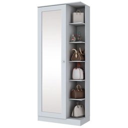 Sapateira Duetto 1 Porta Com Espelho Henn Branco - 1