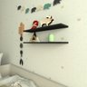 Par de Prateleiras Suspensa - Preto Mdf- Organizador Dormitorio Bebe Infantil Kids - 3