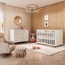 Ver imagem 1 de Quarto de Bebê Completo com Berço 3 em 1 Valentina Branco/Soft/Jequitibá