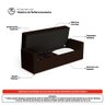 Cabeceira e Calçadeira Báu King Size Atena 195cm Capitonê Sintético Marrom - Desk Design - 7