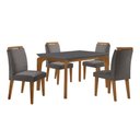 Ver imagem 2 de Sala de Jantar Mesa Liz 120cm Mdf Canto Reto e 4 Cadeiras Athenas Moderna