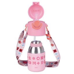 Garrafa Térmica Kids Alça Rosa 500ml Mor - 6