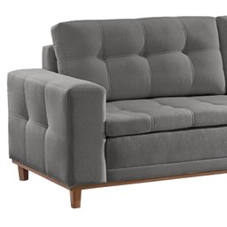 Sofá 4 Lugares 230cm Molas Ensacadas com Base Madeira Maciça D-33 Linho Braúna - 8