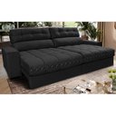 Ver imagem 1 de Sofá Retrátil e Reclinável 2,52m Molas Ensacadas Cama inBox Brasil Velusoft Preto