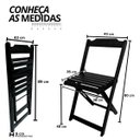 Ver imagem 2 de Conjunto Mesa Dobrável 70x70 Mdf com 4 Cadeiras Preto