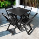 Ver imagem 5 de Conjunto Mesa Dobrável 70x70 Mdf com 4 Cadeiras Preto