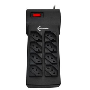 Filtro de Linha Coletek Fl-82bk, Bivolt, 8 Tomadas, Preto