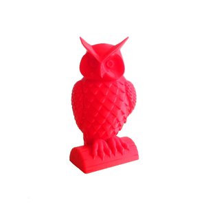 Coruja Decorativa - 15 Cm De Altura - Decoração sala, escritório - Toque 3D:Vermelho