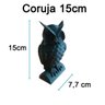 Coruja Decorativa - 15 Cm De Altura - Decoração sala, escritório - Toque 3D:Vermelho - 5