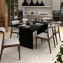 Ver imagem 3 de Mesa de Jantar 6 Lugares Cozinha 200x100cm Mdp Netmobil - Preto