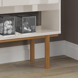 Aparador 2 Portas Catar 1.25 Retrô Lukaliam Móveis Off White Perolizado/Tauari - 7