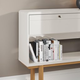 Aparador 2 Portas Catar 1.25 Retrô Lukaliam Móveis Off White Perolizado/Tauari - 6