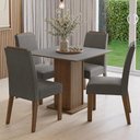 Ver imagem 1 de Conjunto Sala de Jantar Tampo de Madeira 4 Cadeiras Rustic/cinza/silver Aspen Madesa