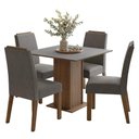 Ver imagem 2 de Conjunto Sala de Jantar Tampo de Madeira 4 Cadeiras Rustic/cinza/silver Aspen Madesa