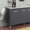 Ver imagem 3 de Balcão Gabinete de Pia Cozinha Multiuso 150cm sem Tampo Gabriela Cinza Fosco- Mabe Magazine