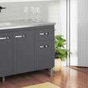 Ver imagem 2 de Balcão Gabinete de Pia Cozinha Multiuso 150cm sem Tampo Gabriela Cinza Fosco- Mabe Magazine