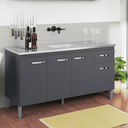 Ver imagem 1 de Balcão Gabinete de Pia Cozinha Multiuso 150cm sem Tampo Gabriela Cinza Fosco- Mabe Magazine