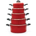 Ver imagem 2 de Jogo de Panelas de Alumínio Vermelhas Luxo 5 Peças 14 a 22