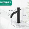 Torneira Bancada Preto Fosco para Banheiro Lavabo Lavatorio Água Fria 1/4 Volta Médio em Aço Inox 30 - 5
