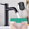 Torneira Bancada Preto Fosco para Banheiro Lavabo Lavatorio Água Fria 1/4 Volta Médio em Aço Inox 30 - 2