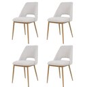 Ver imagem 1 de Kit 4 Cadeiras Sala Jantar Cozinha Maya Pés em Revestimento Térmico Estofado Design Anatômico
