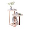 Mesa Lateral Mesinha Sala Quarto Industrial Pés de Ferro Luiza - Off White/Rose Gold - RPM Móveis - 1