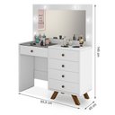 Ver imagem 2 de Penteadeira Camarim Luna Branco sem Banqueta - Móveis Luapa