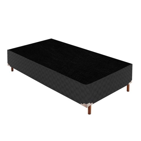 Base Box Solteiro Íris 42x88x188cm Preto/Elegancy Paropas By Ecosono