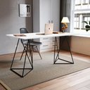 Ver imagem 1 de Escrivaninha Mesa Bela Vista Preto e Tampo Branco