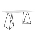 Ver imagem 2 de Escrivaninha Mesa Bela Vista Preto e Tampo Branco