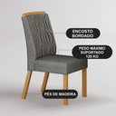 Ver imagem 3 de Cadeira para Mesa de Jantar Ilheus Kit 2 Peças Cinamomo Linho Cinza - Leifer