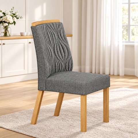 Cadeira para Mesa de Jantar Ilheus Kit 2 Peças Cinamomo Linho Cinza - Leifer
