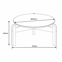 Mesa de Centro 64cm Lizz Casa D - 3 Mesa de Centro 64cm Lizz Casa D - 3