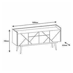 Buffet 4 Portas 2 Gavetas 160cm Versátile Veneza  - 4
