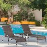 Kit 2 Espreguiçadeiras Mesa em Alumínio Piscina Jardim e Área Catar - 1