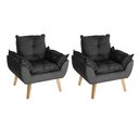 Ver imagem 1 de Kit 2 Poltronas Decorativas Opala Suede Preta Su Decor