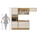 Ver imagem 3 de Armário de Cozinha Completa com Balcão Itatiaia Lisboa 6 Portas 5 Gavetas Freijó/off White