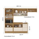 Ver imagem 4 de Armário de Cozinha Completa com Balcão Itatiaia Lisboa 6 Portas 5 Gavetas Freijó/off White