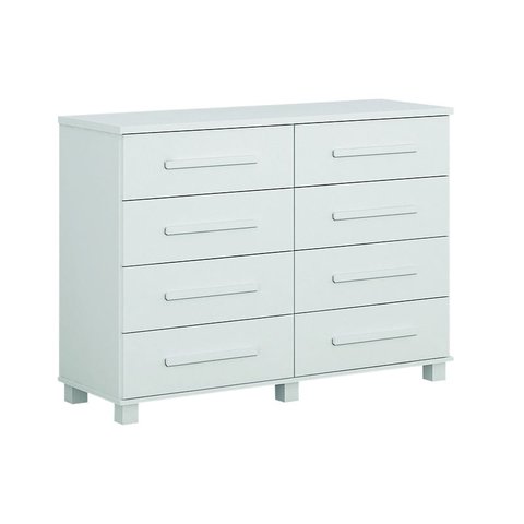 Cômoda para Quarto 8 Gavetas - San Marino-Branco - Móveis Leifer