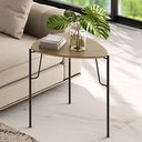 Ver imagem 2 de Mesa Lateral para Sala de Estar Alta Pés Industrial Preto Alef I03 Louro - Lyam Decor