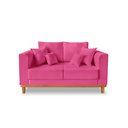 Ver imagem 1 de Sofá Rustico Viena 02 Lugares Com Almofadas Decorativa Suede Pink - Madeira Prima Deccor