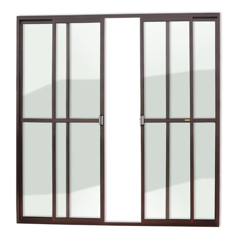 Porta Balcão Alumínio 4F.210 x 200 V.Liso Marrom Corten Brimak