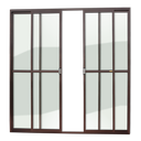 Ver imagem 1 de Porta Balcão Alumínio 4F.210 x 200 V.Liso Marrom Corten Brimak