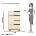 Ver mais imagens de Cômoda 4 Gavetas Bege/Cinamomo/Off White