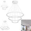 Ver imagem 1 de Lustre Luminaria Pendente Arcos 3 em 1 Argolas Ajustaveis Decoraçao Sala Estar Quarto Casa Cozinha G
