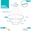 Ver imagem 2 de Lustre Luminaria Pendente Arcos 3 em 1 Argolas Ajustaveis Decoraçao Sala Estar Quarto Casa Cozinha G