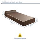 Ver imagem 6 de Sofá Cama Solteiro Retrátil 65cm Corino Smart Minimalista Marrom